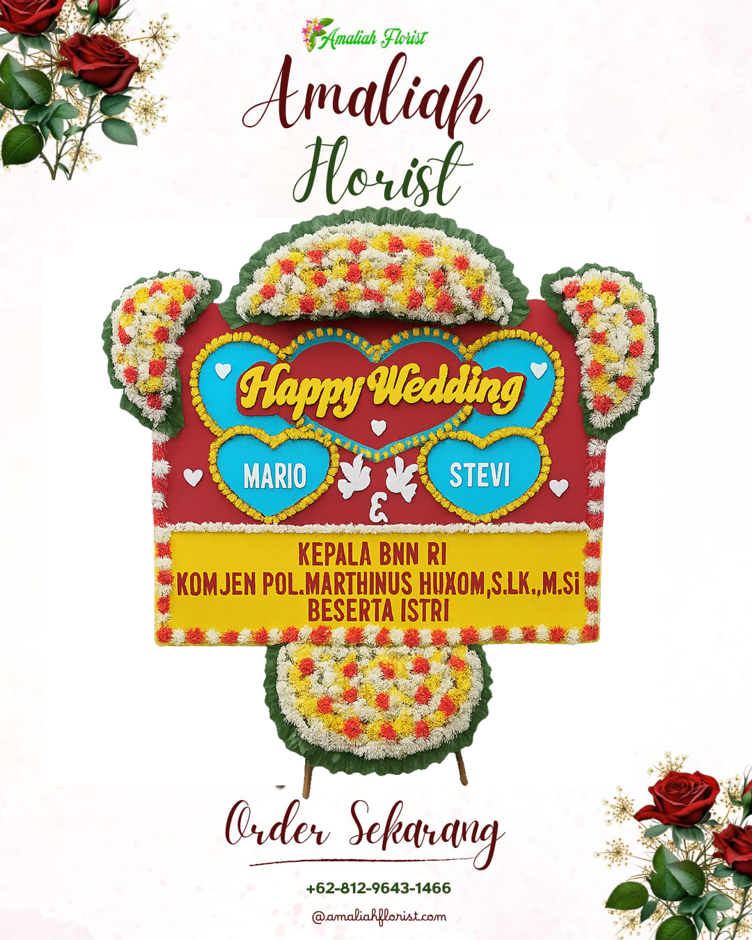 Papan Bunga Pernikahan Legok